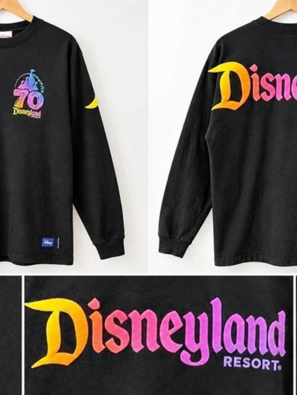 Disney Disneyland Resort 70th Anniversary Long Sleeve in Black & Pink